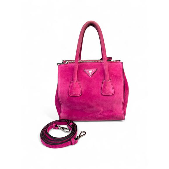 Prada Vintage Scamosciato Suede Twin Pocket Saffiano Tote Bag - Picture 10 of 16